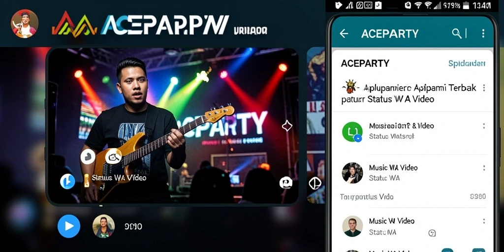 Tampilan antarmuka ACEPARTY untuk mengedit Status WA Video.