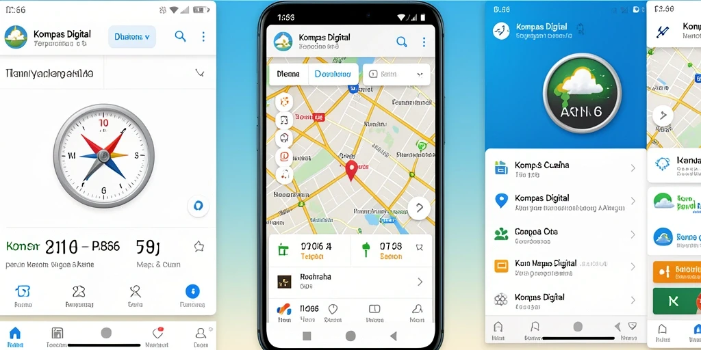Antarmuka aplikasi Kompas Digital ID66 yang sederhana dan informatif.