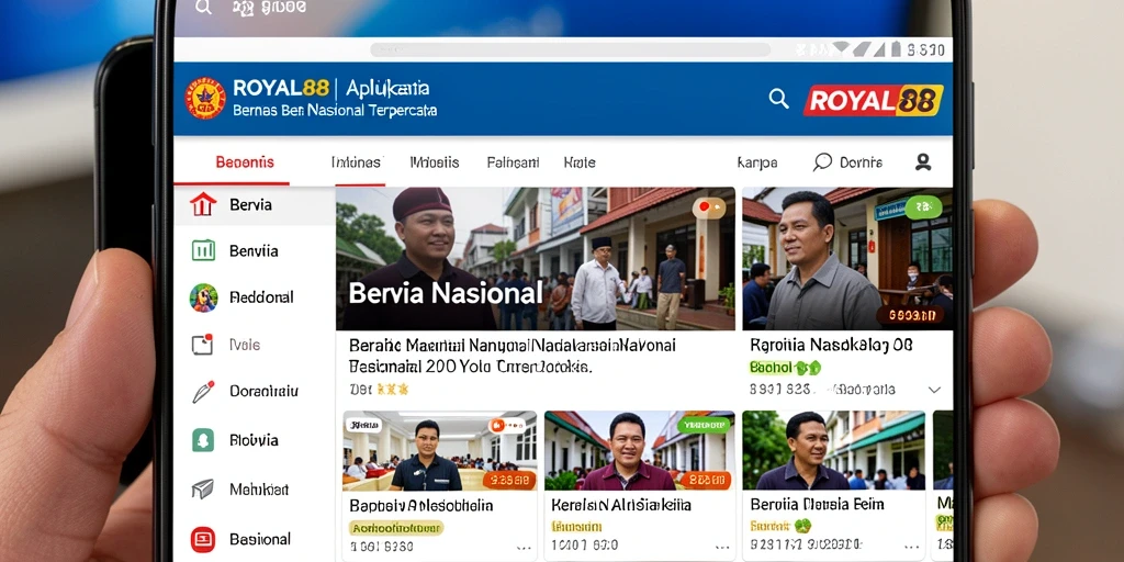 Antarmuka ROYAL88 menampilkan berita nasional terbaru dengan jelas dan informatif.
