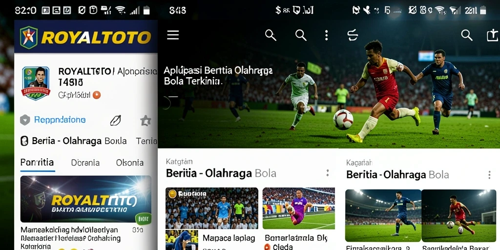 Antarmuka ROYALTOTO dengan berita olahraga bola terbaru.
