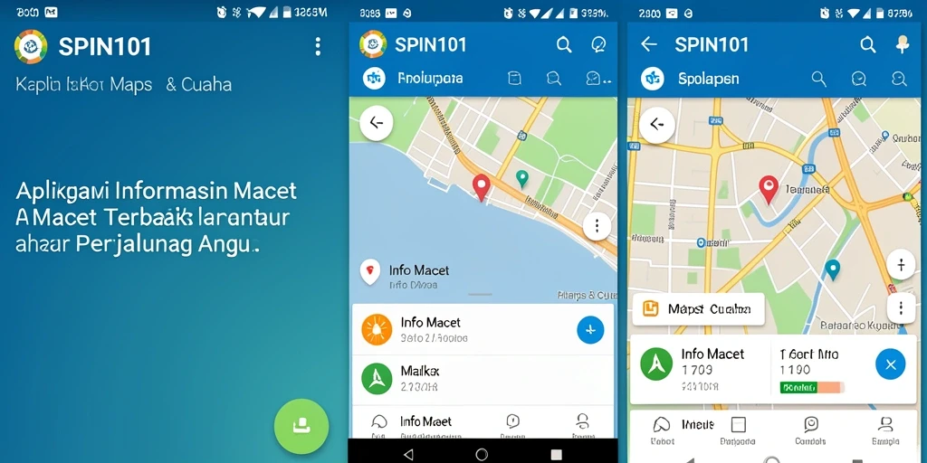 Antarmuka aplikasi SPIN101 menampilkan informasi kemacetan yang akurat.